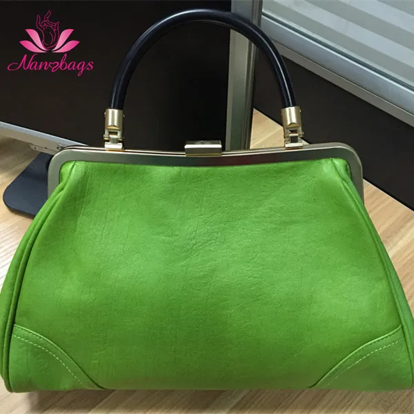 

High Quality Genuine Leather Bag Women Handbags, Green/customized