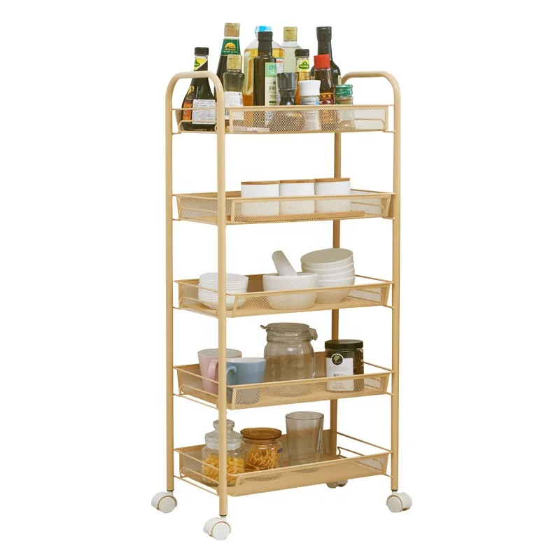 Multi-Functional Shelves Steel Kitchen Bathroom Home Storage Rack/Shelf Trolley