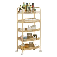 

Multi-Functional Shelves Steel Kitchen Bathroom Home Storage Rack/Shelf Trolley