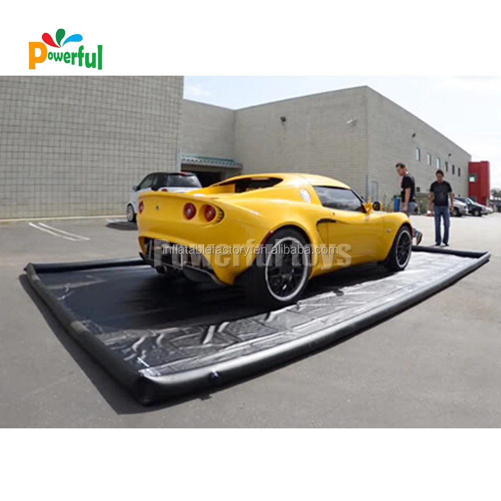 Durable PVC Portable Inflatable Car Wash Mats For Water Containment