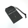 China Garment Label Maker Custom Eco-friendly Jeans Swing Tags Art Luxury Logo Black Paper Hang Tag Labels with Waxed String