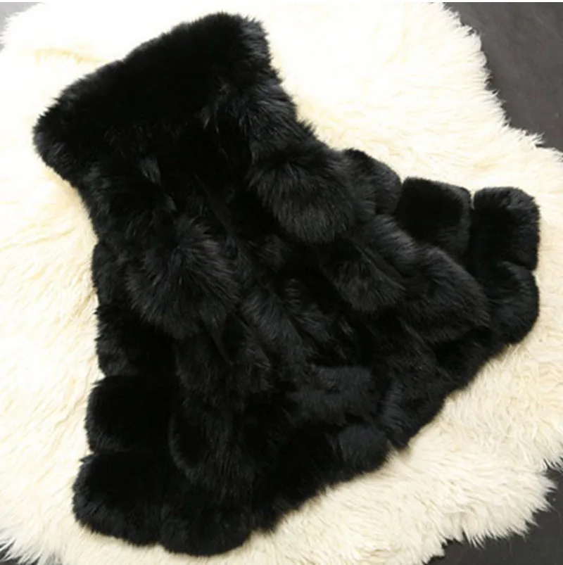 High quality Fur Vest coat Luxury Faux Fox Warm Women Coat Vests Winter Fashion furs Women's Coats Jacket Gilet Veste