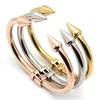 Looking for High Quality nail bangle 316 stainless steel Gold plated Conical Arrows charm casted tricolor cuff bangle bracelet