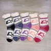 Wholesale Cheap Reindeer Christmas Fuzzy Knee High Slipper Socks Adult Cute Custom Winter Floor Indoor Anti Slip Socks Women