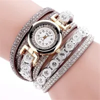 

Brand Women Bracelet Luxury Wrist Watch For Women Watch Crystal Round Dial Dress Gold Ladies Leather Clock Watch