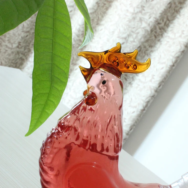 Creative Hand Made Borosilicate Heat Resistant Animal Shaped Clear Glass Decanter Chicken Shaped Wine Bottle.JPG