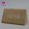 4 Colors Large Size LED Wooden Alarm Clocks with Thermometer Rectangle Table Clocks Classic Digital Clock