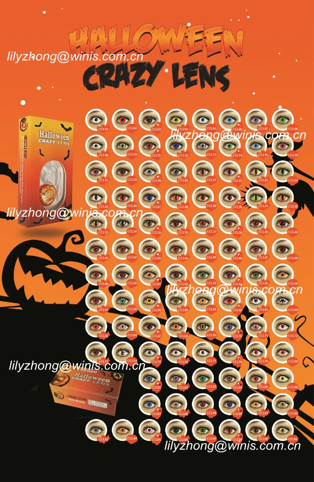 Wholesale Halloween Contacts 192 Designs Yearly Korea Freshtone Cosplay