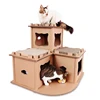 DEKU-Big Luxury Furniture house Shape --CP-178 Flat Package Corrugated Cardboard cat scratcher house