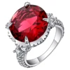 Fashion Jewelry 2017 Beautiful Fantastic Red Round Gemstone large ruby rings women wedding rings
