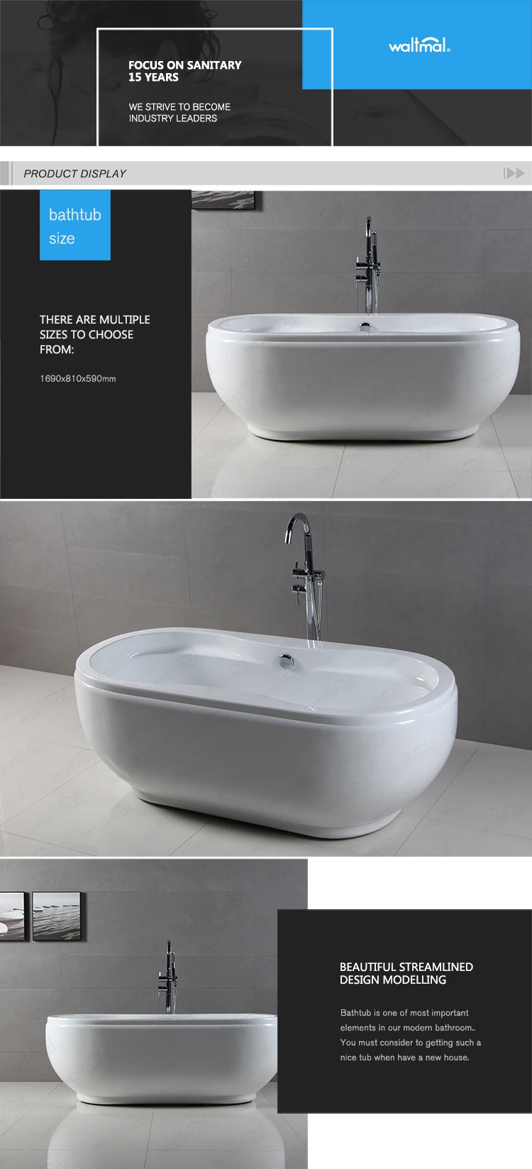 Brilliant Wide Trim Double Sided Freestanding Bathtub Malaysia Wtm02535 Buy Bathtub With