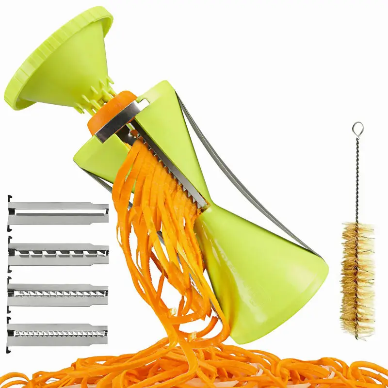 

Hot Selling For Amazon Sellers Removable 4 Blade Spiral slicer Kitchen vegetable peeler multi-functional Vegetable Spiralizer, Customized