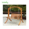 Hot selling simple design outdoor wooden double swing