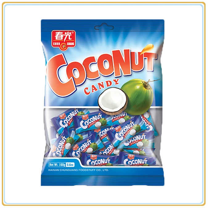 Classic coconut candy, brown color, coconut flavor hard candy