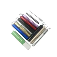 

Eco-Friendly Reusable Portable Stainless Steel Foldable Folding Drinking Straw