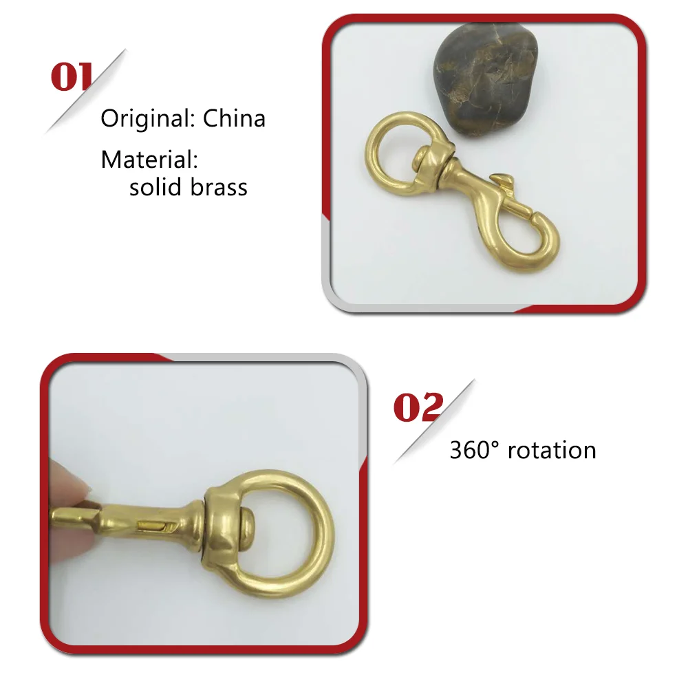 BT-Z005 Solid Brass Bolt Snaps for Handbag Carabiner Manufacturer Swivel Round With Eye Snap Hooks
