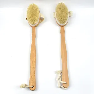 Best quality wooden long handle natural shower massage brush body massager brushes
