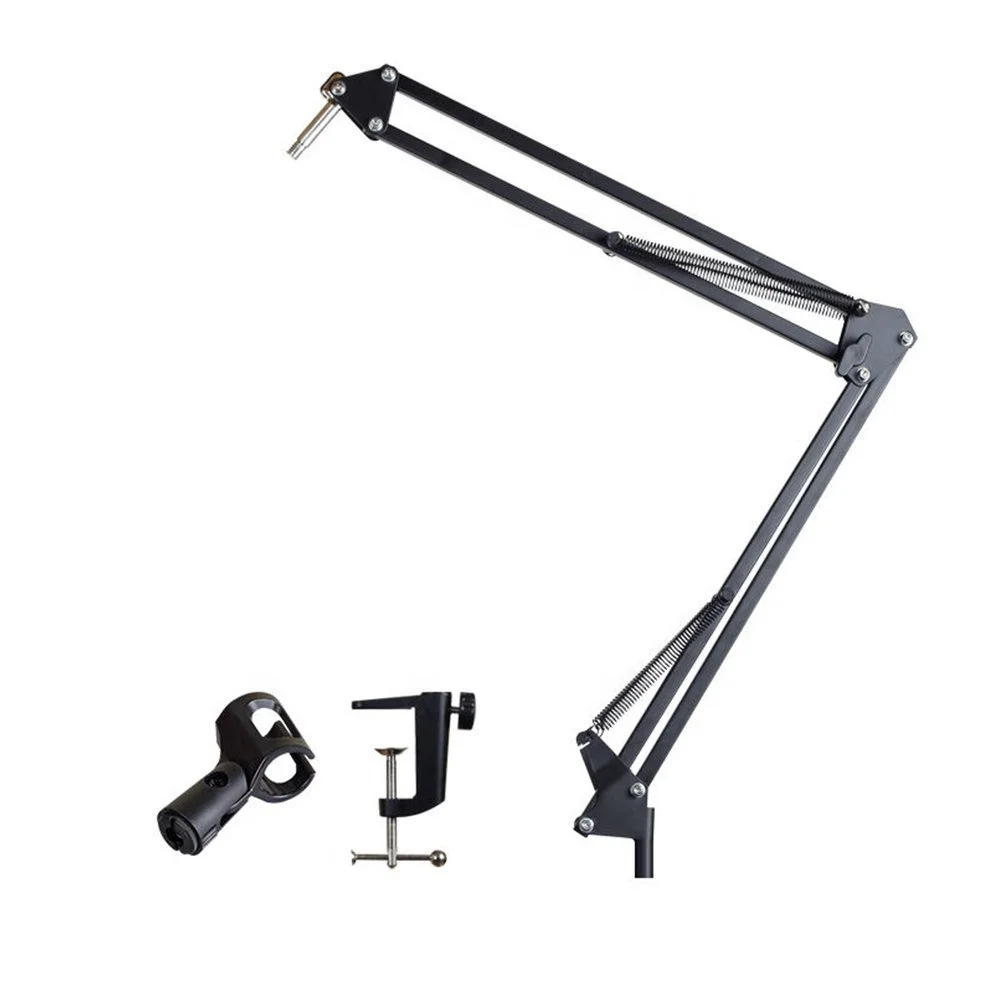 Adjustable custom microphone stand with musical instruments