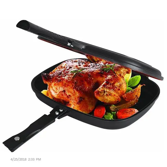 
Non-stick Aluminum Double Sided Grill Pan 