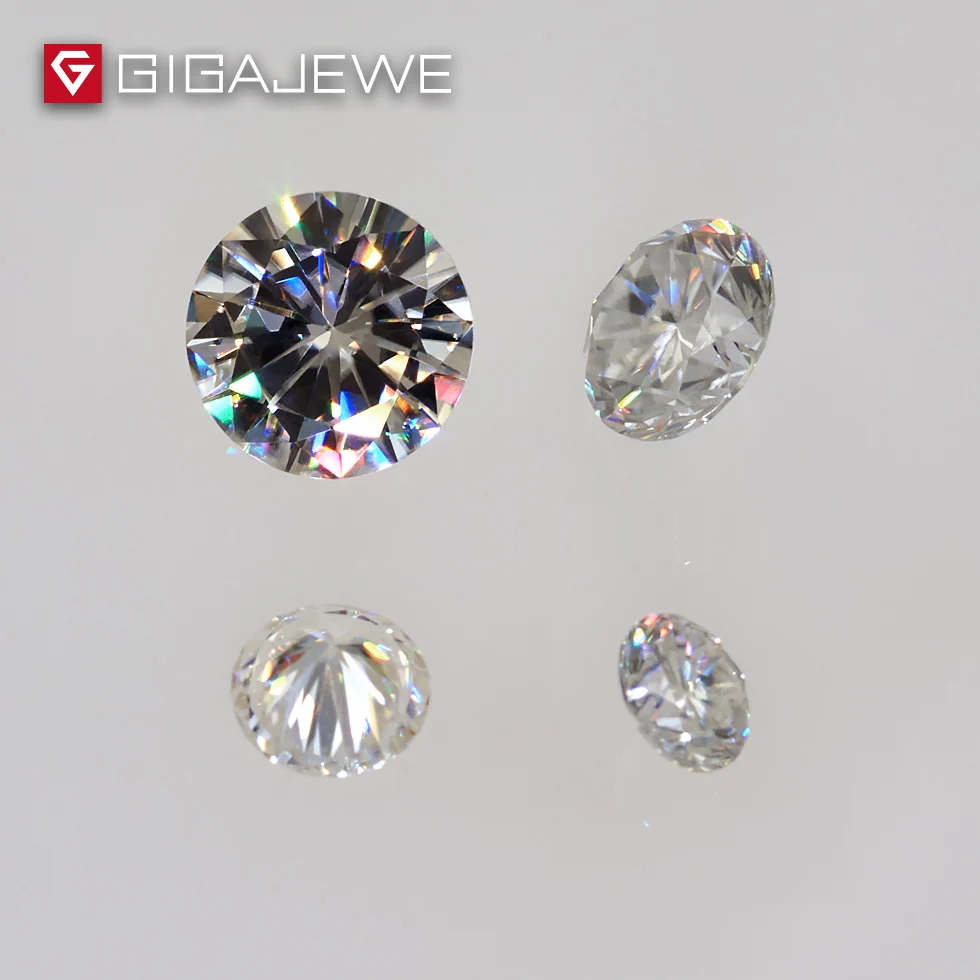 

Test Positive White Color FG 3mm-8.0mm Synthetic Diamond Round Brilliant Cut Moissanite loose diamond, White fg