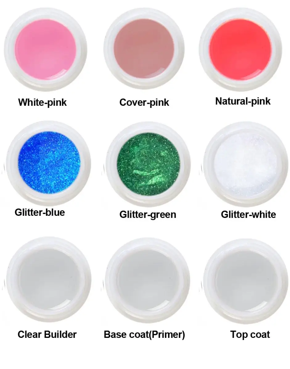 12pcs VOG Fashion Soak off Color Builder UV Gel Nail Polish Nail Extension Gel 10g 7
