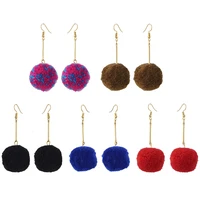 

pom pom earrings,simple round design earrings,earrings fashion brand