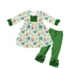 Baby boutique Easter dress set long sleeve tunic match icing pants bunny printed girls dress