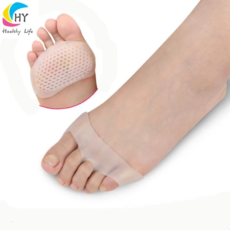 

2021 Amazon Hot Selling Foot Care Soft Silicone Gel Ball of Foot Pain Relief Metatarsal Cushion Pad Provide Forefoot Protection, Cream white/skin/black