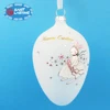 Easter egg shape rabbit pattern hand painted glass ball for Easter and Christmas decor