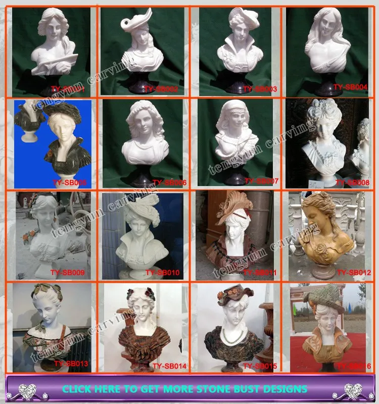 Western Stone Carving Decorative Antique Marble Male Bust Statues For