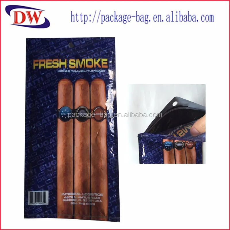 Custom Printed Ziplock Cigar Wraps Packaging Bags Mylar Bag With