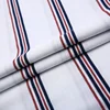 Custom 30S white red black plain striped pattern rayon printed linen fabric for dress