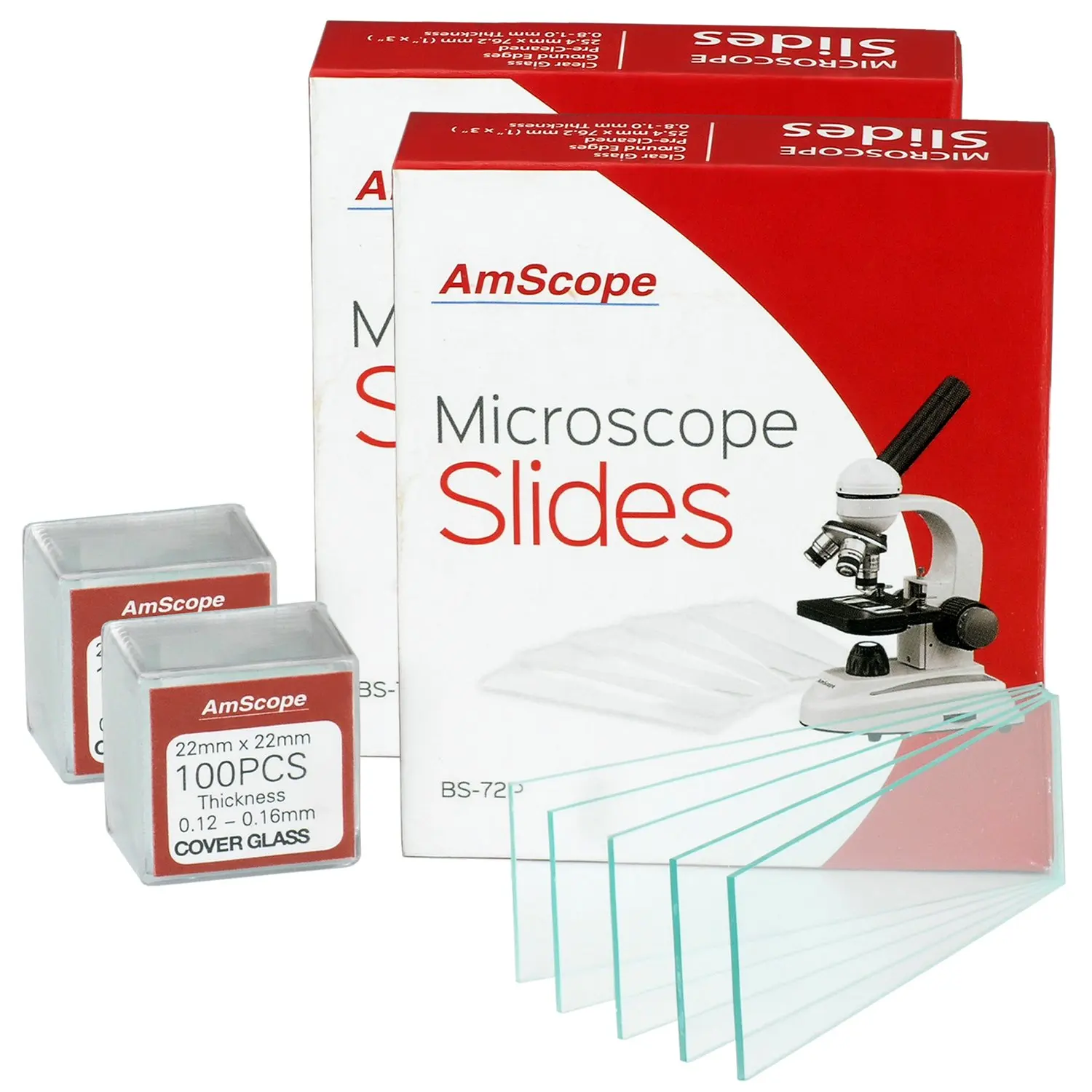 AmScope BS-72P-100S-22X2 144 Pieces of Pre-Cleaned Blank Microscope Slides (2 Count)