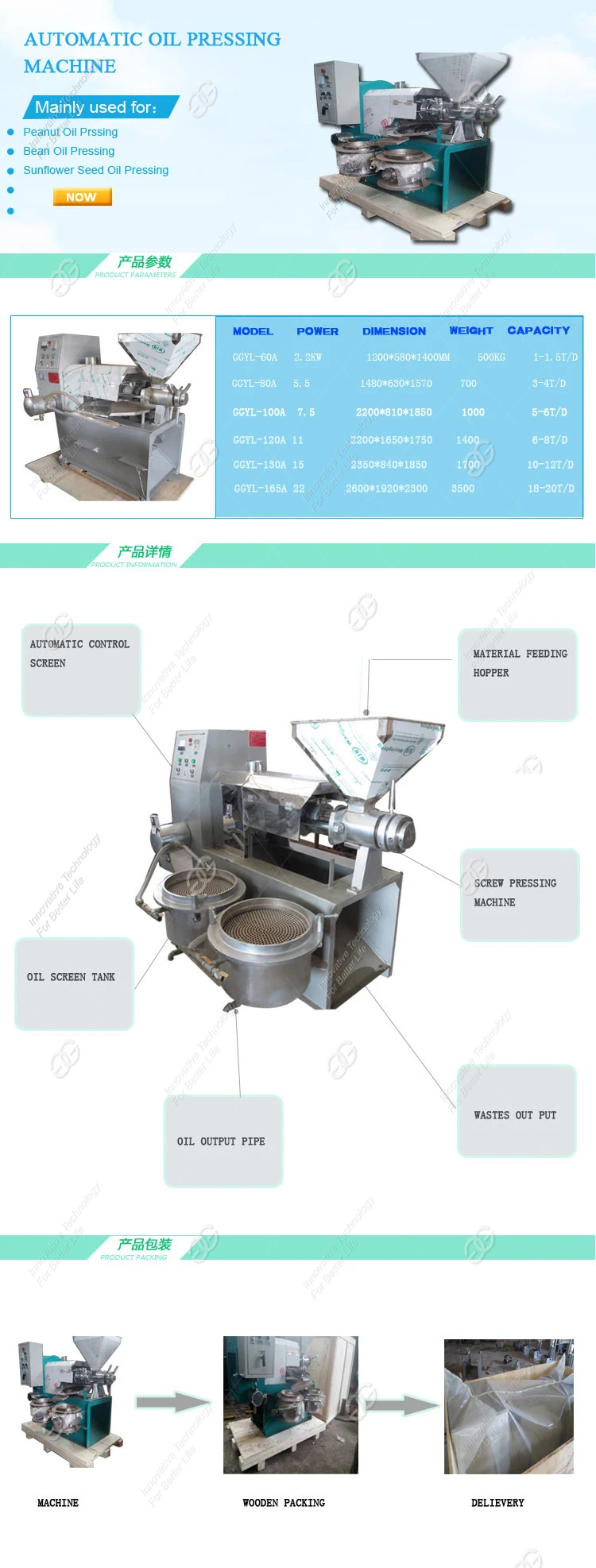Automatic Coconut Cold Pressed Oil Extraction Machine Avocado Oil Press