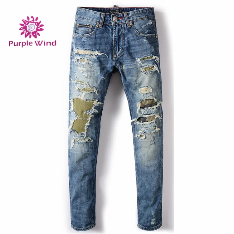 

Slim fit blue color slim fit denim mens middle waist skinny jeans customized for men, Picture