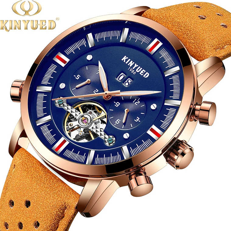 

KINYUEDMen High Quality Automatic Movement Hand Watch Waterproof Alloy Analog Men's Wrist Watches