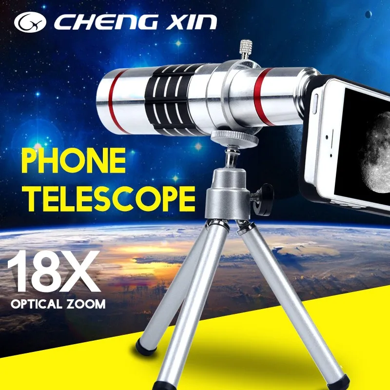 Universal Mobile Phone Lens 12x Zoom Optical Telescope Tripod Holder Camera lens For iphone Samsung Galaxy S5 S4 S3 Note 2 3