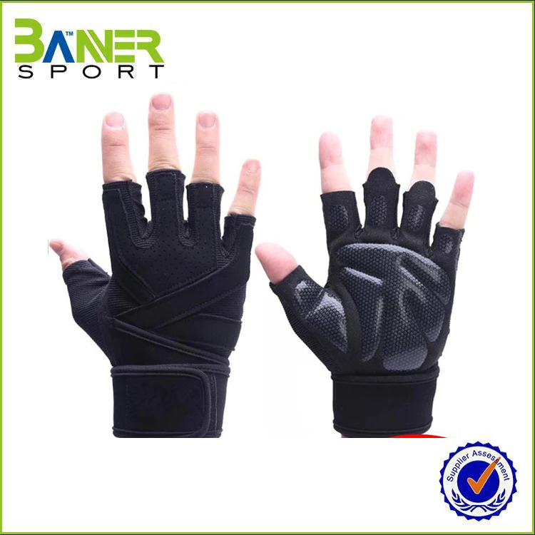

Hot sale Sport Gloves gym gloves fitness gloves, Black