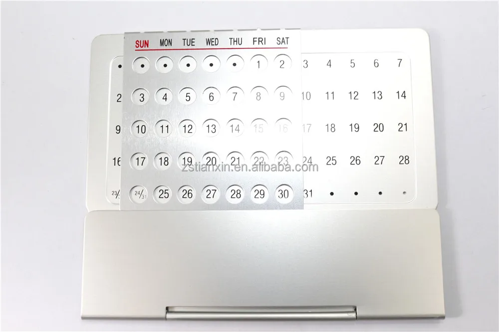 
Promotional Perpetual Table Desk Folding Aluminum Permanent Calendar 