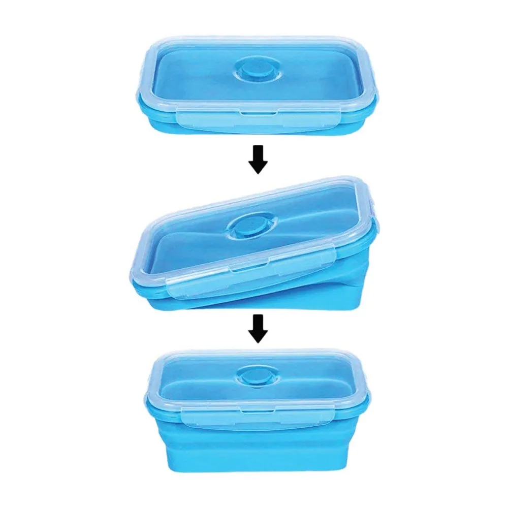 Hot Sale Multifunction Collapsible Silicone Foldable Lunch Box For Kids