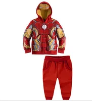 

Wholesale boys clothing kids wears hooded sweater sets Super hero cartoon Multiple design print child costume for 3-8 year old
