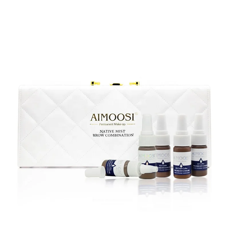 

Aimoosi High-end Misty Permanent Makeup Pigment Kits Tattoo Ink 6 Bottles For Eyebrow, 6 colors
