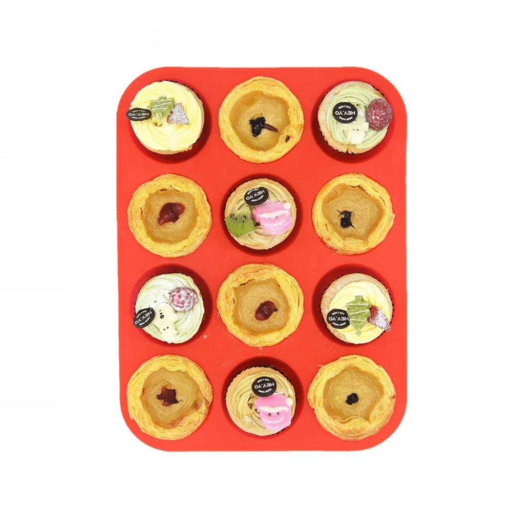 

Silicone Baking Mold 6 Cup 12 Cup 24 Cup muffin pan, Red (customize)