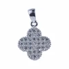 Fashion light weight diamond 925 sterling silver four leaf clover pendant