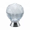 30mm cheap furniture cabinet glass door clear crystal pull with 4*25mm screw from door handle manufacturer