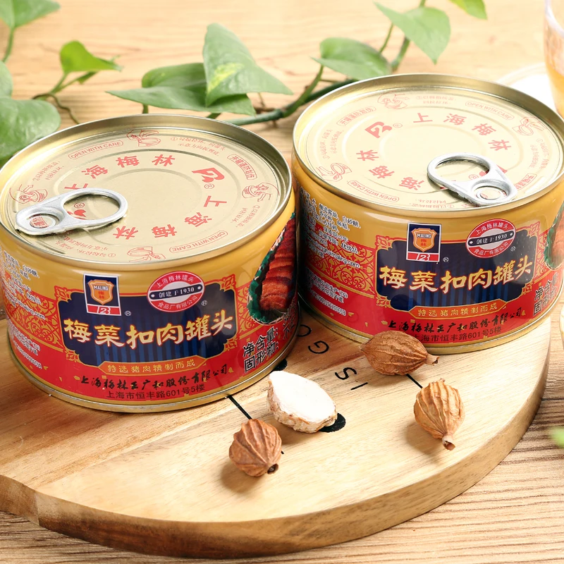 
Canned Preserved Vegetable Braised Pork 340g Camping Meals Instant 