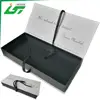 Luxury custom book shape clamshell jewelry box with ribbon open the lid