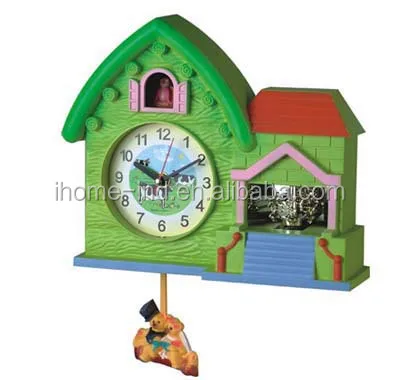 
talking wall clock plastic cuckoo clock with bird come out 