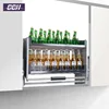 Kitchen 2 layer heavy duty cabinet pull out pull down sliding basket with soft closing