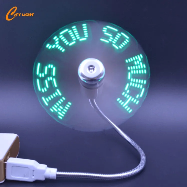 2018 Programmable Mini LED Message Customized Flashing Text words usb desk fan